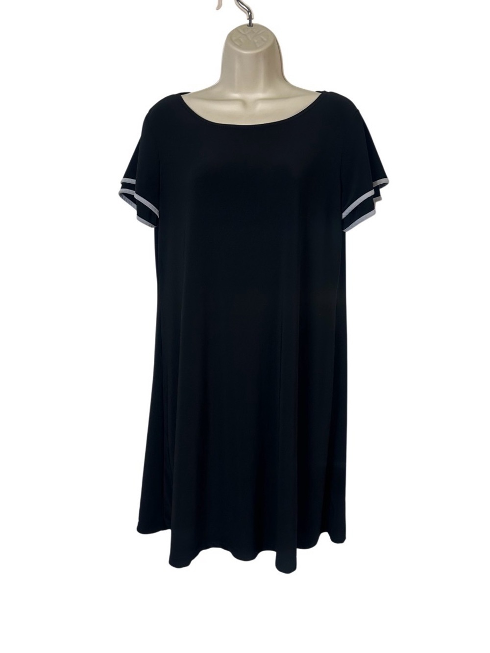 Annalee + Hope Black Swing Dress with White Trim